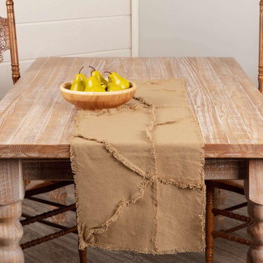 Burlap Natural Reverse Seam Patch Runner 13x48 VHC Brands - The Fox Decor